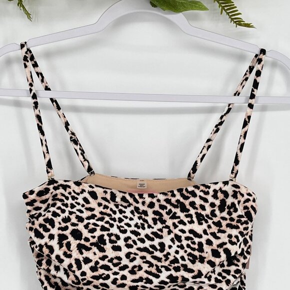 VS RUCHED LEOPARD ONE PIECE SWIMSUIT Size Small Removable Straps and Pads NWT - Picture 6 of 13